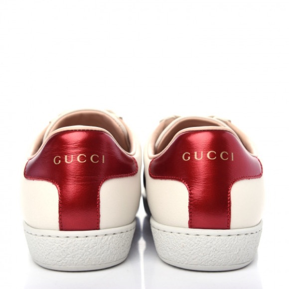 Gucci Ace Sneaker Off-White & Metallic Red - Picture 10 of 12
